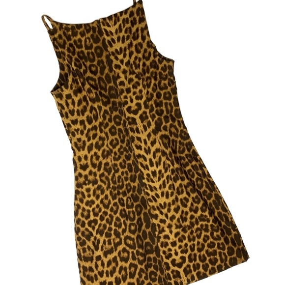 Vintage True 1990’s Rockabilly Leopard Mini Dress - Picture 3 of 7